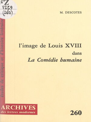 cover image of L'image de Louis XVIII dans "La comédie humaine"